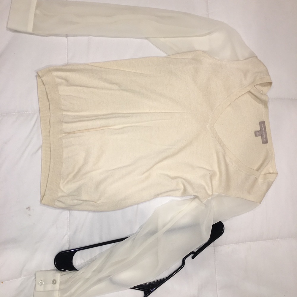 Banana Republic blouse with semi sheer sleeves